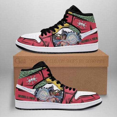 Op Blackbeard Sneakers Yami Yami No Mi Custom Anime Schuhe